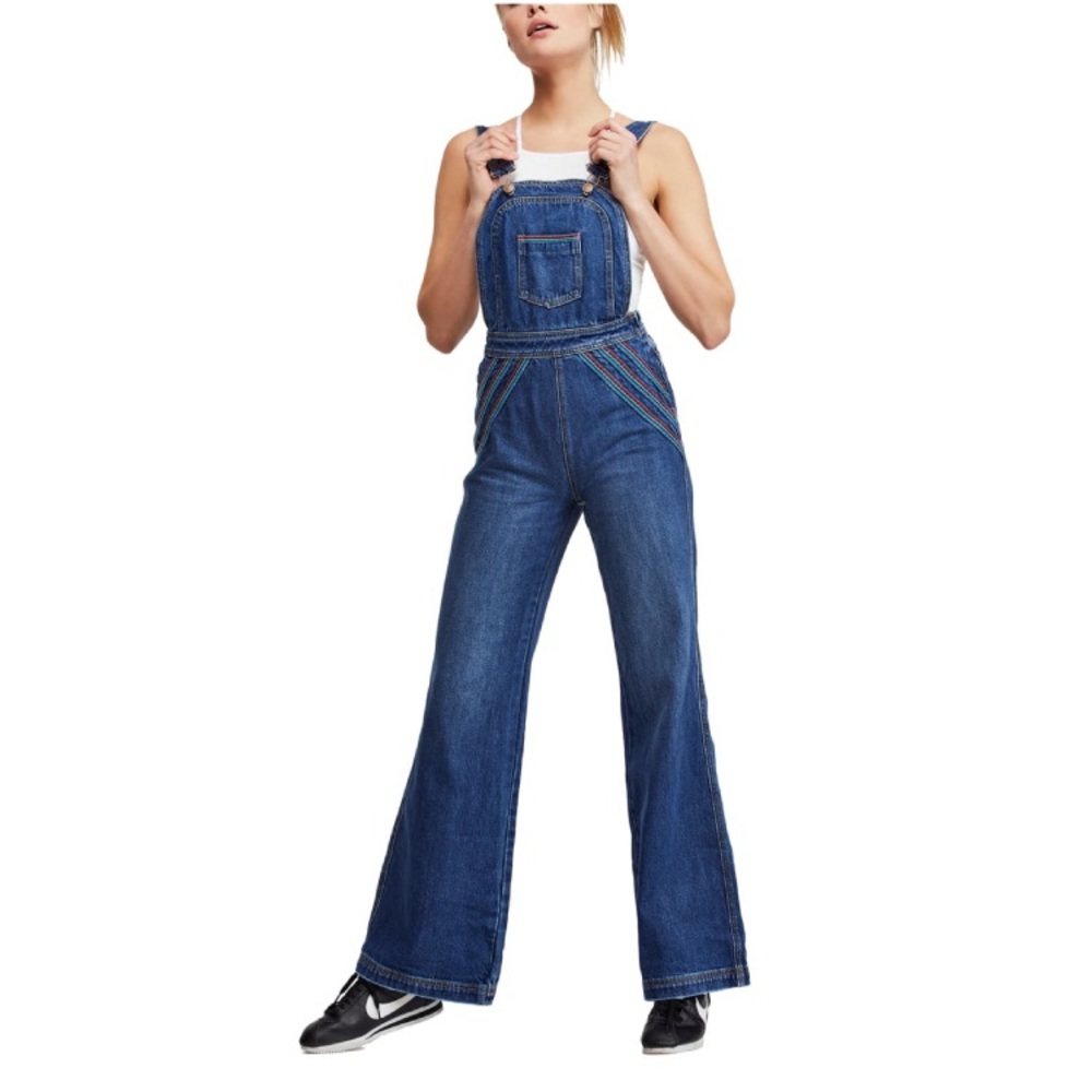 Free People Chasing Rainbows Overalls Size 0